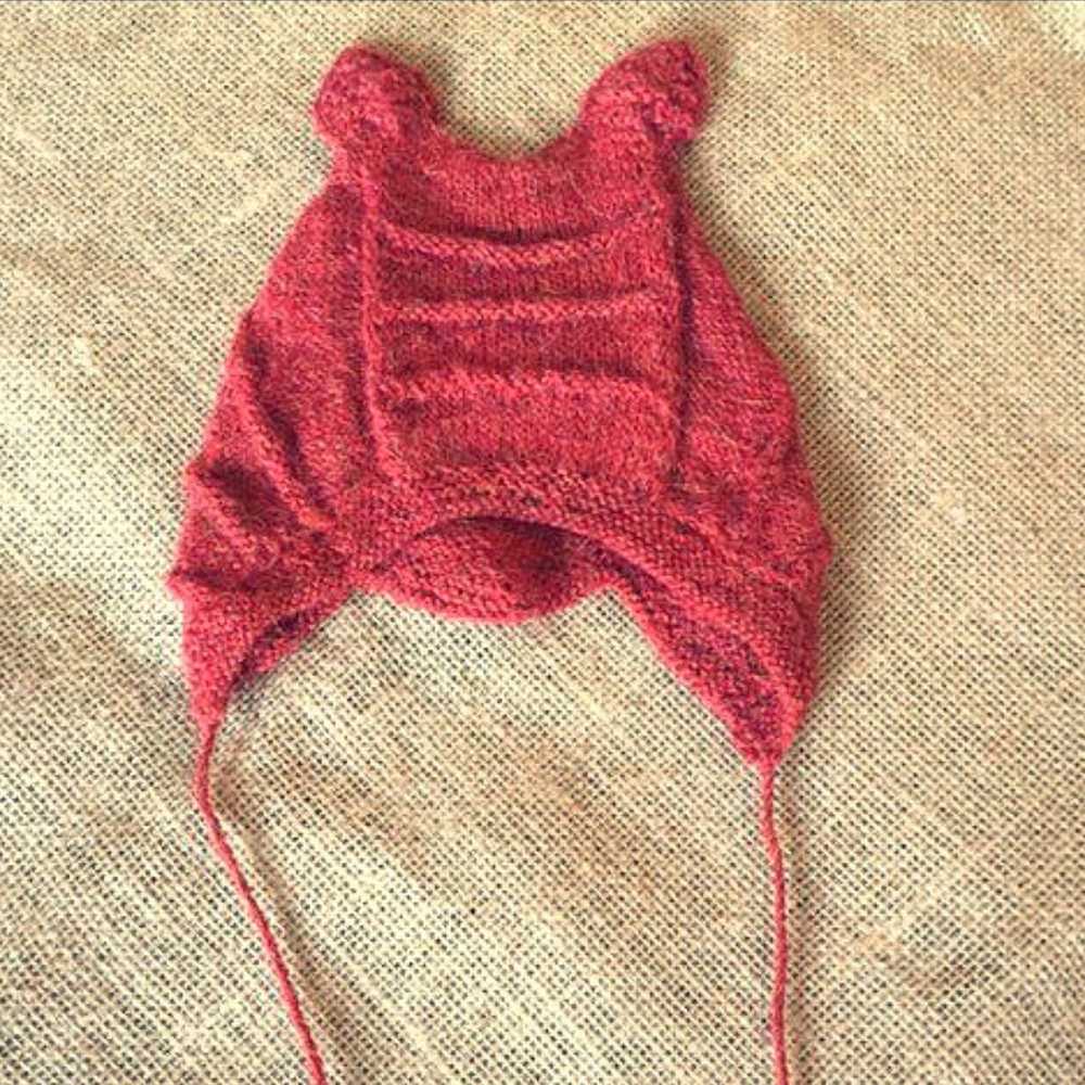 Awamaki Baby Rabbit Hat  Pomegranite